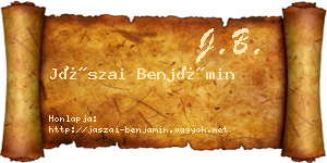 Jászai Benjámin névjegykártya